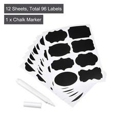 Chalkboard Labels Blackboard Stickers 50x35mm Reusable W Chalk Marker Count 96