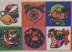 RARE Vintage Christmas Stickers/Seals. 12 In All. Each Sticker Is 1 in x 1 in.