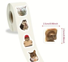 50 Mini Cute Cat Meme Stickers – Kitty Decals Phone Water Bottles Laptops