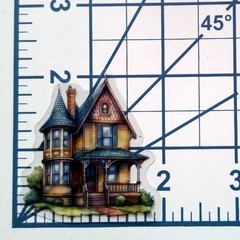 Victorian Style Fairy Tale House Clear Vinyl Decal Sticker Water Resistant Gift