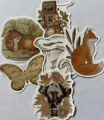 WOODLAND ASSORTMENT Stickers(6pc)Fairy•Mushroom •Animals•Flowers•Nature•Trees•
