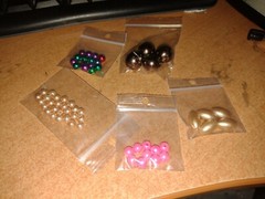 5X BAGS EMBELISHMENTS WITH PEARLS ETC FOR SCRAPBOOKING NEW (P04)