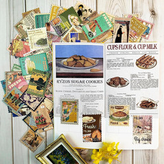100 Pcs Scrapbooking Stickers,Food Stickers for Scrapbooking,Vintage Stamp Stick