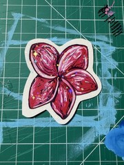 Tropical Flower: Waterproof Hand-Drawn Flower Art Decal