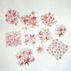 Holographic Pink Star Stickers Celestial Scrapbooking Collage Journals Cards