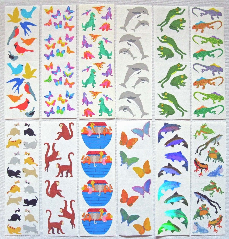 Mrs Grossman 2 x 6 inch Full Sheets off Rolls. Animals Theme (#1) *Your Choise*