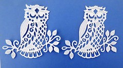 Owl Intricate Large Paper Die Cuts Cardstock 2 pc Scrapbook Embellishemnts