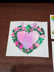 Sandylion Mother of PEARL wreath heart w/ doves 2 mod 1 prisma
