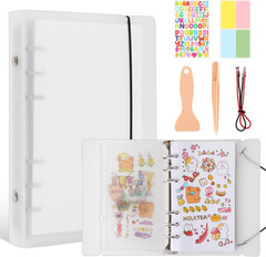 Reusable Sticker Book 100 Sheets A6 Size Collecting Album with Tweezer & Spatula