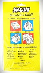 1983 Vintage 12 Smurf Scratch’n Sniff Peppermint Scented Stickers Smurfette Peyo