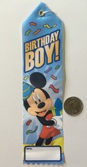 MICKEY MOUSE AWARD RIBBON, BIRTHDAY BOY(1pc)Disney•Disneyland Party•Special Gift