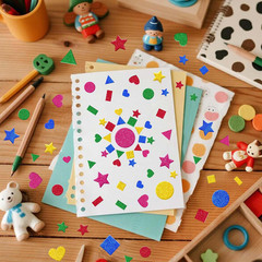 625Pc Glitter Foam Stickers Heart Star Circle Shape Sticker(5,Multicolour) | Sel
