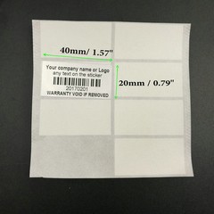 300 Custom print warranty sticker polyester label VOID security seals 1.5 X0.78″