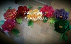 7 Handmade TROPICAL style ONLY paper flowers by ELLE..ALL LARGE FLOWERS SPECIAL