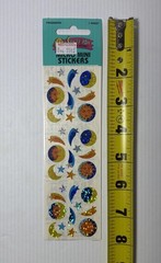 Vintage Sandylion Sun Moon Shooting Stars Celestial Stickers Prismatic 90s NEW