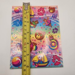 Vintage Lisa Frank Sticker Sheet Ballerina Bears Sailboats S124 1990s 4.5×6″