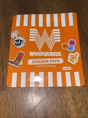 Whataburger Sticker Pack 4 of 5 Collectible 2026 Kids Meal Toy 8 Stickers Sealed
