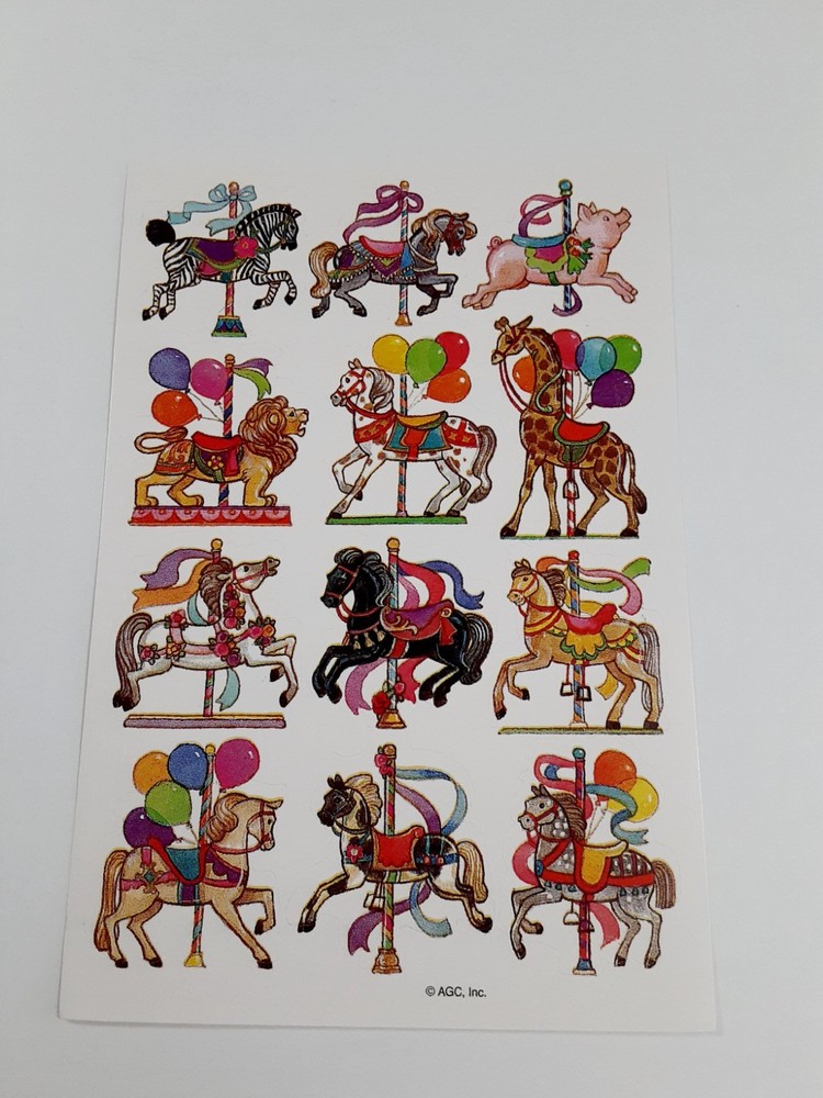 AGC carousel horses sticker sheet