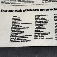 Mr. Yuk Stickers Susquehanna Poison Control Center Pennsylvania Vintage 1972