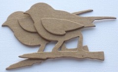 {3} *BIRD HOUSE w/ BIRDS* Unfinished Bare Chipboard Die Cuts – 3 7/8″ x 4 1/2″