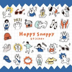 Scrapbook/Planner Supplies MIND WAVE Happy Snappy Sticker Blue 1 sheet