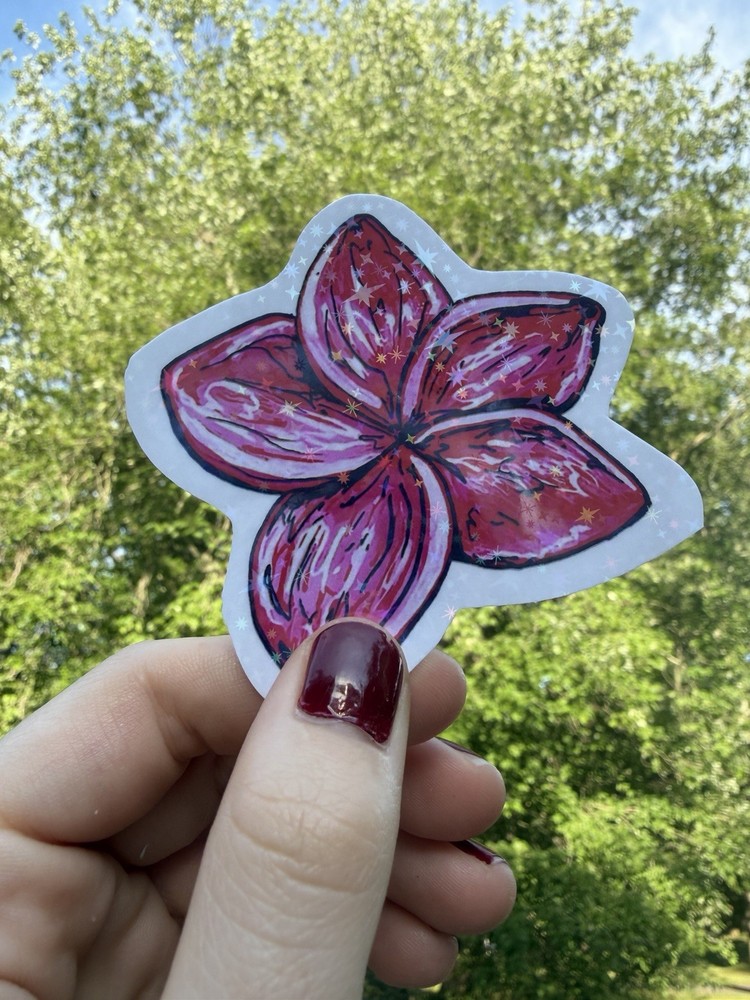 Tropical Flower: Waterproof Hand-Drawn Flower Art Decal