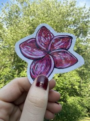 Tropical Flower: Waterproof Hand-Drawn Flower Art Decal