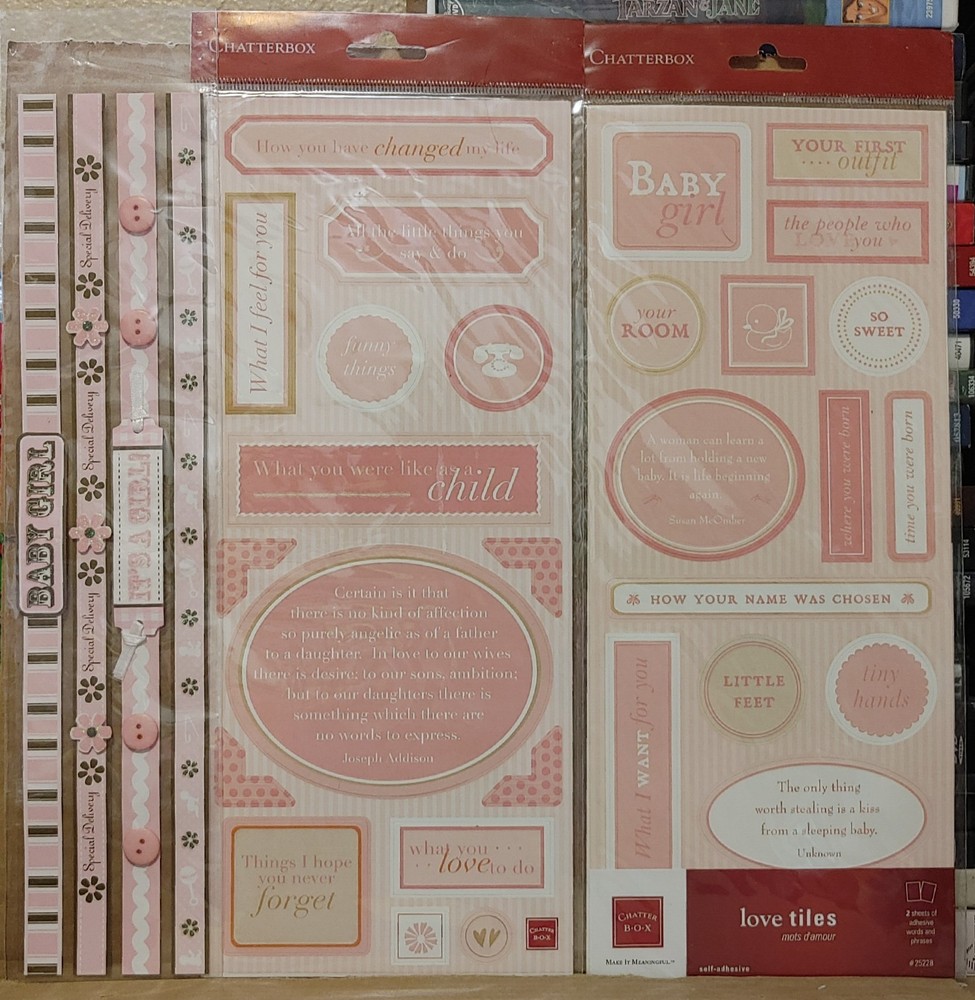 Chatterbox Love Tiles Scrapbooking Girl Self Adhesive