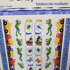 SANDYLION Scrapbook Stickers LITTLE BOYS BORDER Trucks Frogs PSCB90 from 2002