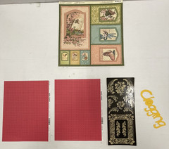Lot of 13 Scrapbooking 12 X 12 Paper, Stickers, Die cuts Mixed Theme Pre-owned