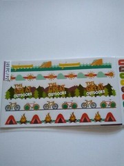 Crafts Stickers Sticko Great Outdoors Camping Hiking Lake Alphabet Tents Swim X5