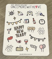 NEW Once More With Love ❤️ Happy New Year 2020 Sticker Sheet OMWL Stickers