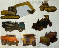 TRACTOR & TRUCK Foil Stickers(7pc)Mrs.Grossman’s •Loader•Dump Truck•Card Making•