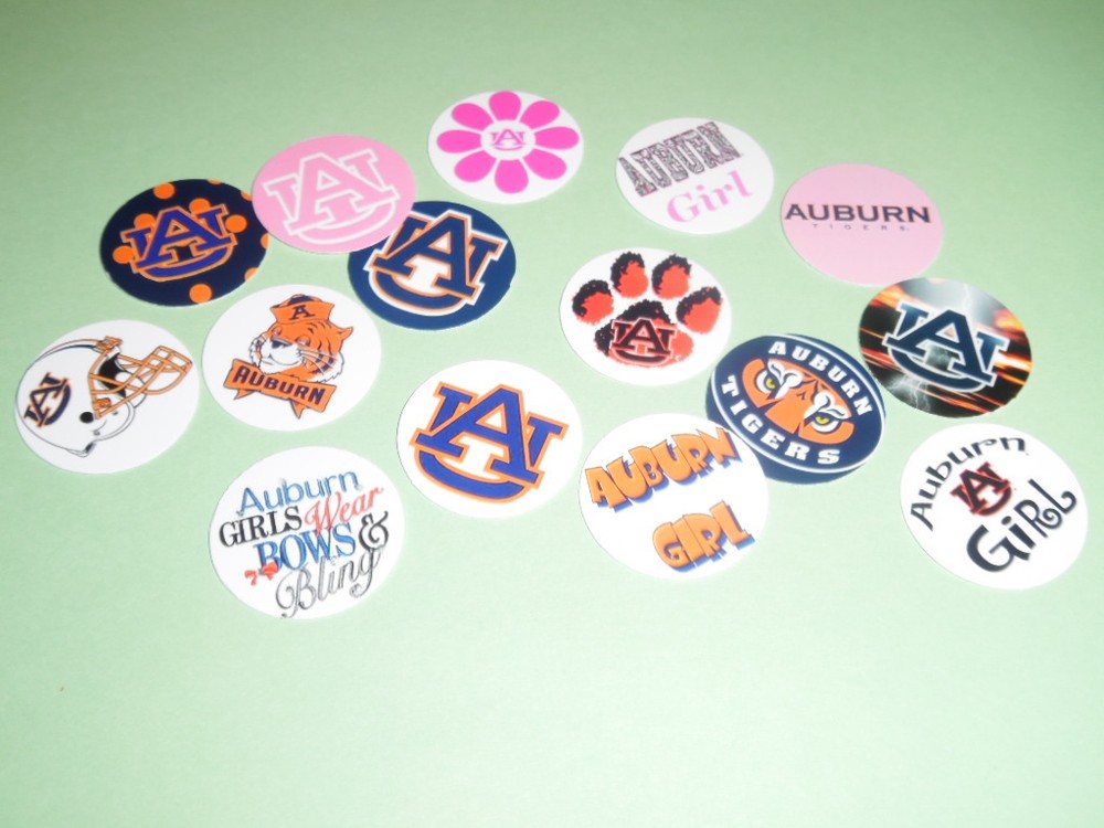 Pre Cut One Inch Bottle Cap Images University of Auburn Free Shipping