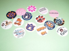 Pre Cut One Inch Bottle Cap Images University of Auburn Free Shipping