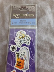 Vintage Recollections Halloween Sticker Lot 5pk Felt Rhinestone 3D Pop Up Craft