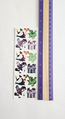Vtg Sandylion Stickers Strip Medieval Wizard Knight Dragon Castle mylar foil