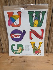 Vintage 1979 Family Bazaar ABC Stick-Ons Stickers All 26 Letters