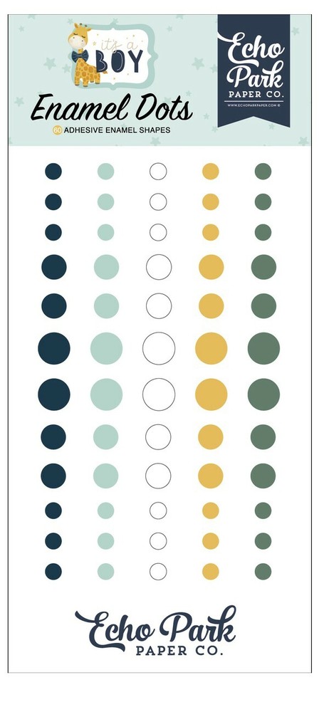 1 Pack Echo Park Paper IT’S A BOY Baby Shower Decorative Enamel Dots