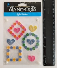 Tiny Frames & Hearts Quilled Scrapbooking Stickers Provo Crafts Stand-Outs