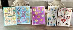 Mixed Lot of 5 Vintage Cartoon Sticker Sheets Simpsons Rugrats Betty Boop