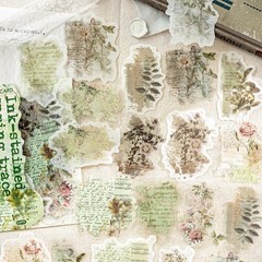 20Pcs Vintage Stickers Washi Paper + PET Junk Journal Planner Scrapbooking Craft