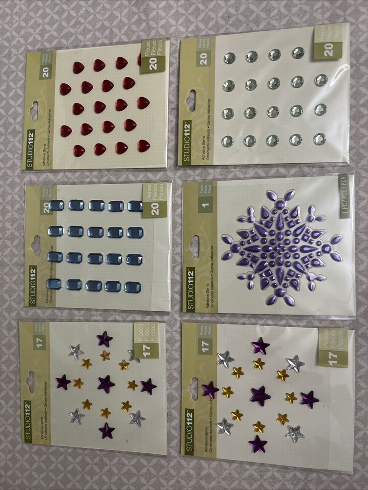 Studio 112 Gems Stickers Assorted Lot Of 6 (95)stickers