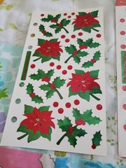 Vintage Stickopotamus Stickers Christmas Holly binder two Sheets