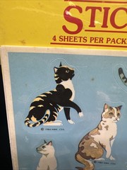 Vintage Ambassador Stickers Cats 1984 1980s Hallmark Sealed 4 Sheets