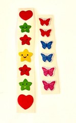 Vintage Scratch Sniff Puffy Star Smiley FACE Red Heart Spring Butterfly Stickers