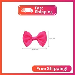 MECCANIXITY 100pcs Dark Pink Bow Ties 1.5″x1″ Mini Bowknot for Crafting Little S