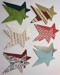 CHRISTMAS PRIMITIVE STAR Die-cuts (6pc)2.5×1.5″Holiday Patterns •Noel•Country•