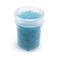 50g Sky Blue Glass Caviar MicroBeads Bubbles Balls Fillers Mixed Size Nail Art