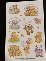 Vintage Current Inc Stickers Lot Of 9 Sheets Baby, Flowers, Ect